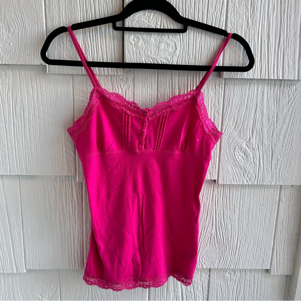 Y2K Arizona Jean Company Fuchsia Lace Camisole